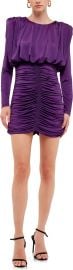 Endless Rose Fluid Shoulder Pad Long Sleeve Minidress at Nordstrom